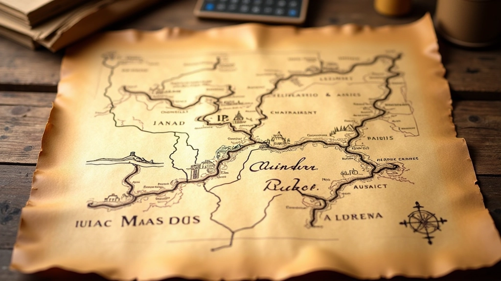 Mapa histórico de la misión jesuita con rutas marcadas